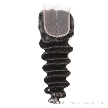 Youfa 4x4 Top Lace Closure Bleached Knots 2x6 5x5 13x4 13x6 6x6 7x7 360 Frontal Cambodian Virgin Human Hair Swiss Lace Closure